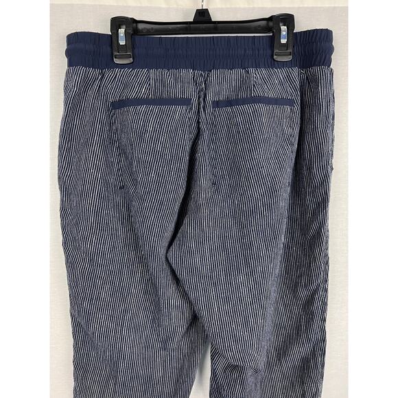 Athleta Pants Blue Stripe Bali Linen Nautical Beachy Coastal Grandma Summer - Picture 6 of 8
